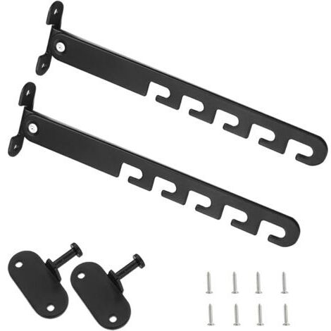Set of 2 child-resistant window restrictor hooks, window locks suitable for adjusting window angles (black)