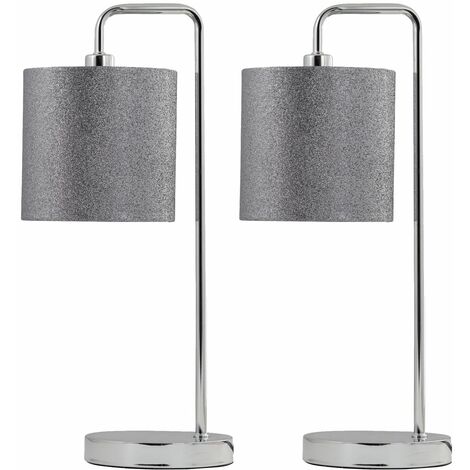 Arched Lamp, Curve Brushed Steel Table Lamps Set Of 2