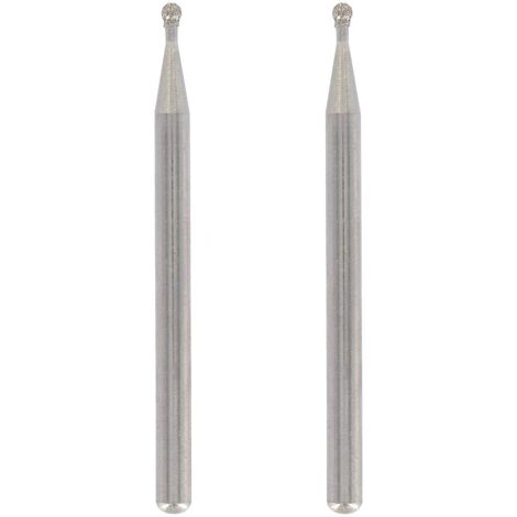 Set of 2 diamond tips, round tip, working diameter 2 mm for engravings and sculptures in glass, mirrors, ceramics with multi-purpose tool