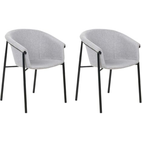 Set of 2 Dining Chairs AMES Light Grey