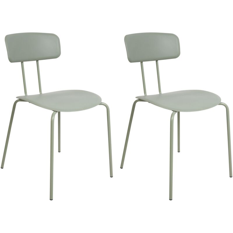 Beliani Set Of 2 Dining Chairs Sibley Light Green
