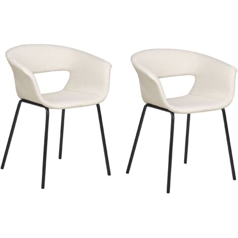 Set of 2 Dining Chairs ELMA Light Beige