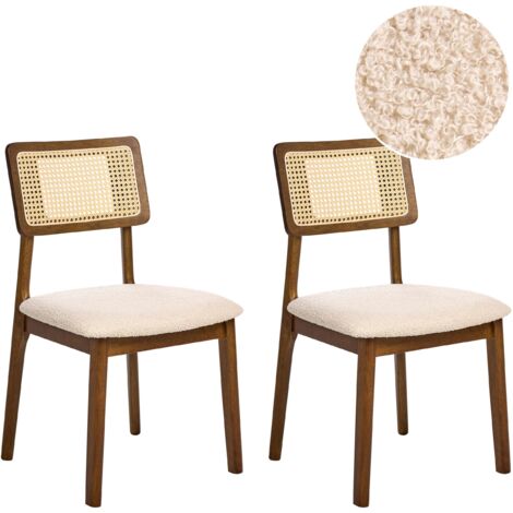 Set of 2 Dining Chairs EMBAR Wood Brown