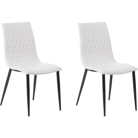 Set Of 2 Dining Chairs Faux Leather Cream Montana 81903 Set Of 2 Dining Chairs Faux Leather