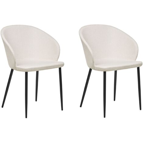Set of 2 Dining Chairs MASON Light Beige