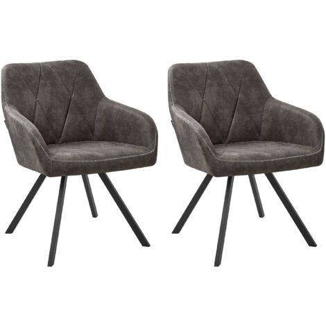 Set of 2 Dining Chairs MONEE Dark Grey