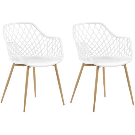 Set of 2 Dining Chairs NASHUA White