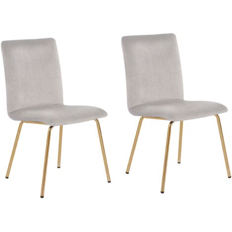 Set of 2 Dining Chairs RUBIO Velvet Grey