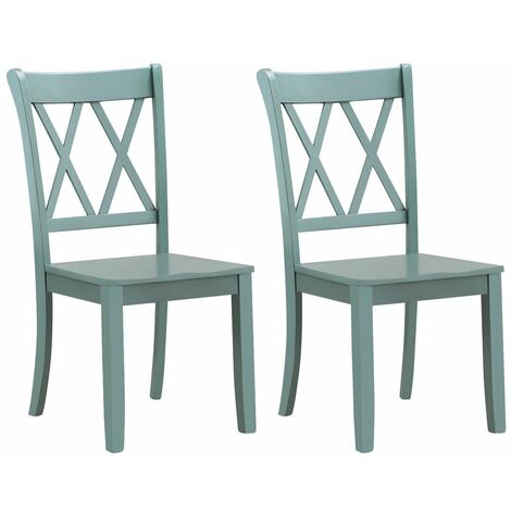 Set of 2 Dining Chairs Wooden Kitchen Side Chair Armless Chairs W/Ergonomic Back