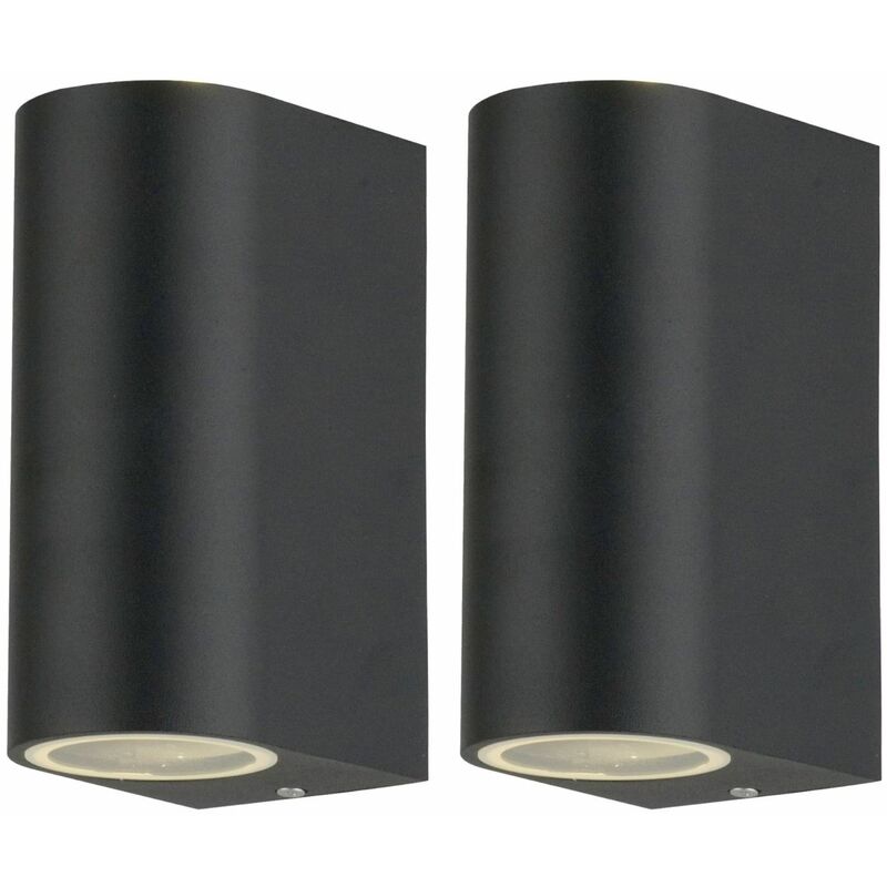 Set of 2 Drayton - Black Outdoor Twin Wall Lights