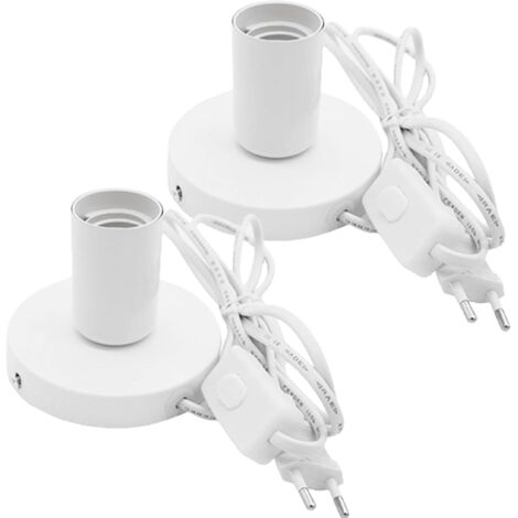 Set of 2 E27 desk lamps with cable switch: vintage industrial table lamp, E27 socket with plug, for home lighting decoration