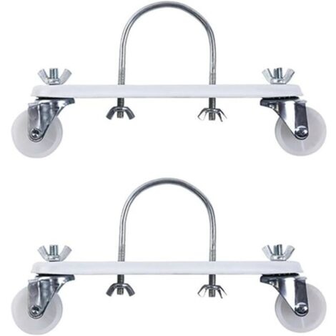 Set of 2 electric radiator heater brackets - Hydroelectric caster base - Special mobile pulley support (white)