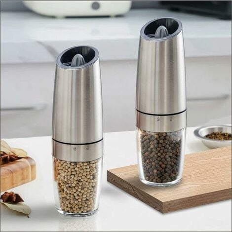 Electric Salt and Pepper Grinder Mill Set, Safety & Gravity Switch