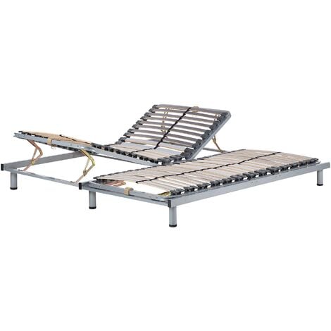 main image of "Set of 2 EU Single Bed Bases 3ft Manually Adjustable Wooden Slats 90x200cm Comfort"