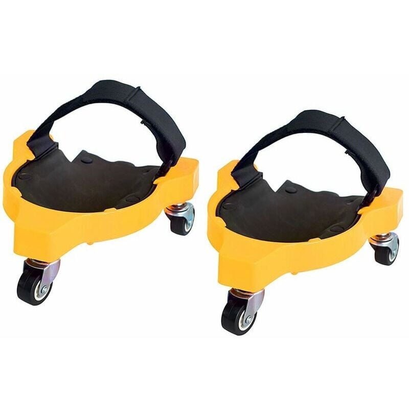 Aougo - Pack of 2 flexible knee pads with wheels for garden, construction site