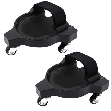 Set of 2 flexible knee pads with wheels for garden, construction site, black, multifunctional movable knee pads