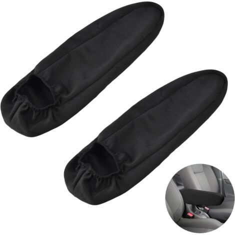 Set of 2 Front Seat Armrest Covers, Car Armrest Cover, Elastic Protective Cover, Universal Car Seat Accessories (Black)