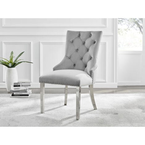 Grey chesterfield 2025 dining chairs