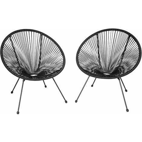 Set of 2 Gabriella chairs - garden chairs, egg chairs, bedroom chairs