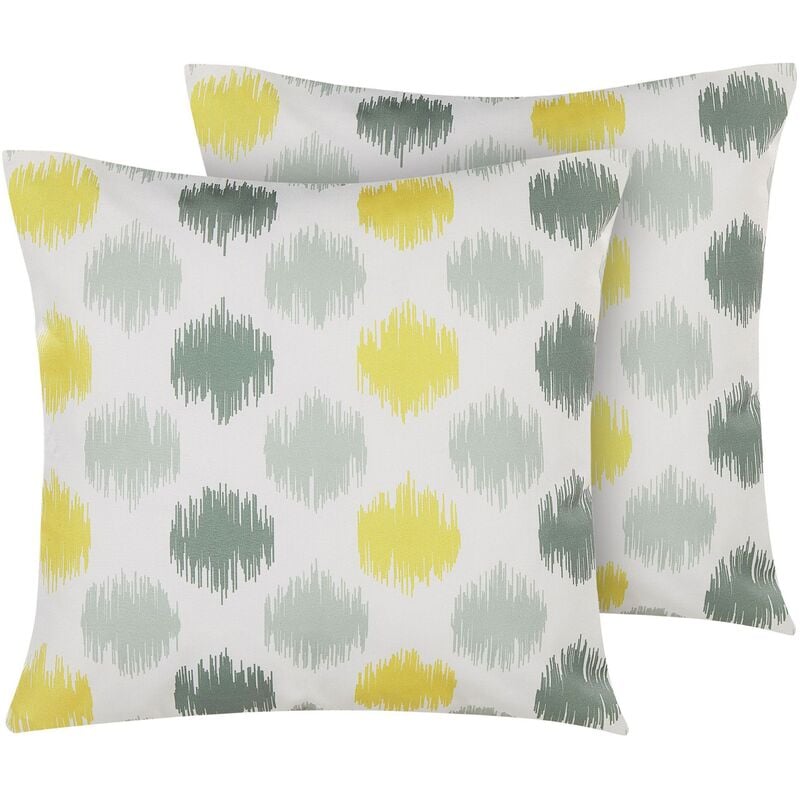 Beliani - Set of 2 Garden Cushions Outdoor Decoration Square 45 x 45 cm Multicolour Nerola
