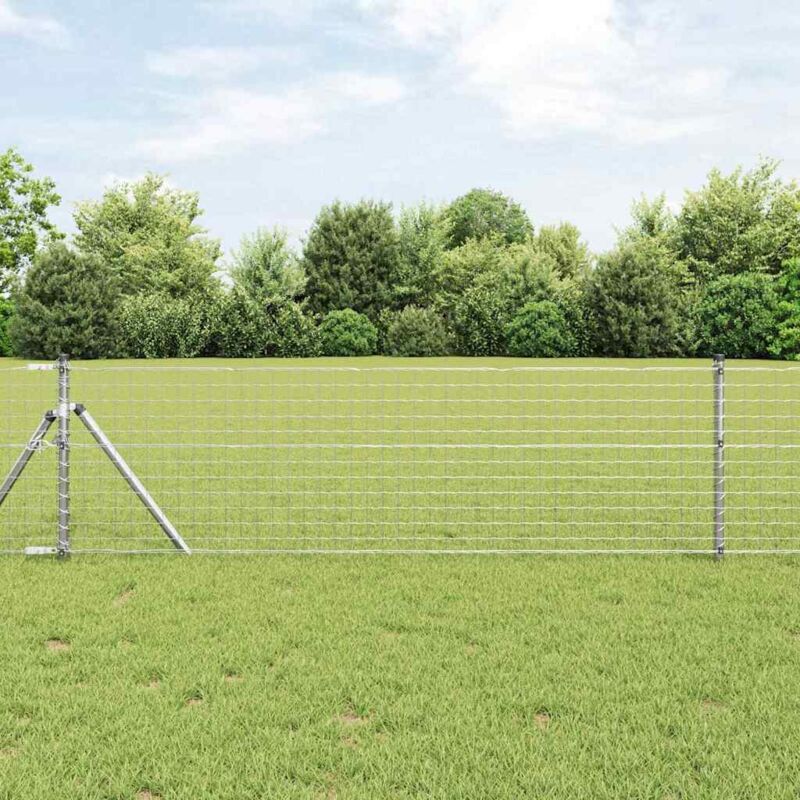 Vidaxl - Fence Posts Manual 7 Pcs Silver Ø32mm 80 Cm Galvanised Steel