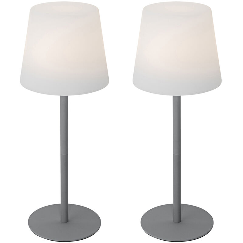 Image of Set of 2 Grey Rechargeable Table&hellip;