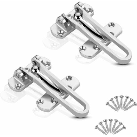 Set of 2 heavy-duty steel door brackets for 2 x 4 doors, U-shaped security bar