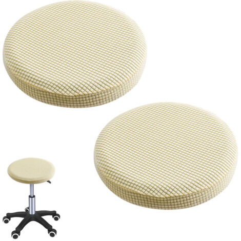 Set of 2 jacquard bar stool covers, stretchable round chair cover, chair cover 32 to 40 cm