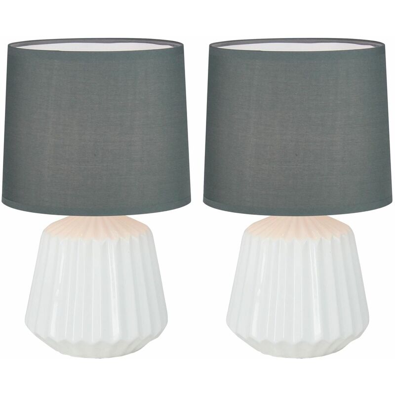 Set of 2 Jess - Chrome Ceramic Lamps