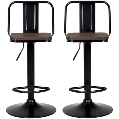 Set of 2 Kitchen Adjustable Bar Stool Dining Chair