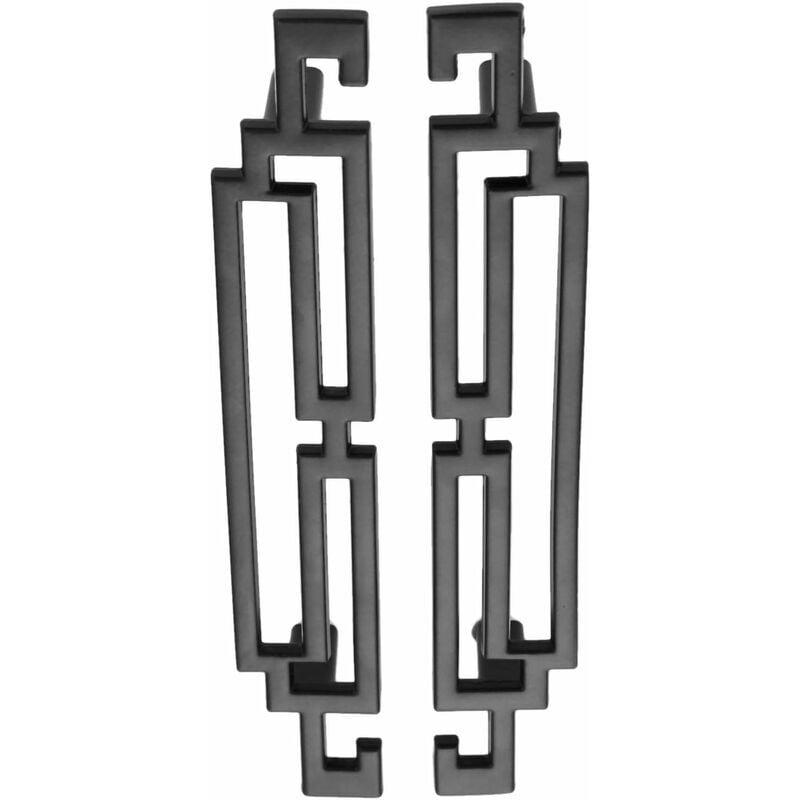 Set of 2 Kitchen Cupboard Door Handles, Drawer Pulls and Furniture Knobs, European Retro Style, 128mm, Black