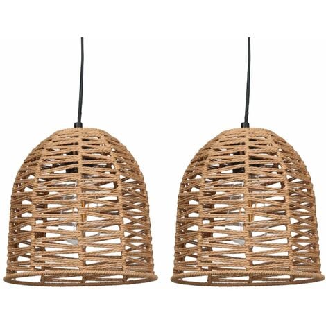 FIRST CHOICE LIGHTING Set of 2 Kleo - Natural String Pendant Lightshade