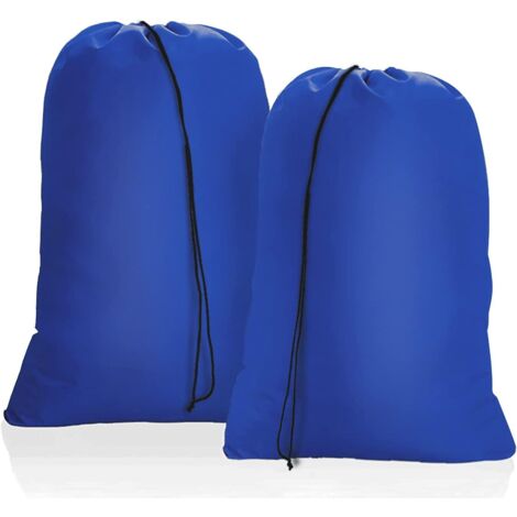 set of 2 large laundry bags for messy travel, 50 x 60 cm, foldable laundry bags, toy storage bags, drawstring bags for hotels, dorms, and travel, lightweight messy laundry bags (blue).