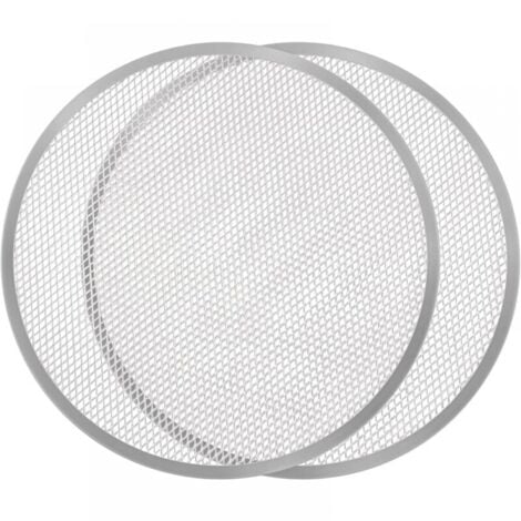 (Set of 2) Large Perforated Pizza Baking Tray 40 cm - Professional Pizza Oven Tray Fast & Even Cooking - Aluminum Alloy, Seamless - Non-stick, Anti-rust, BPA Free, Oven Safe