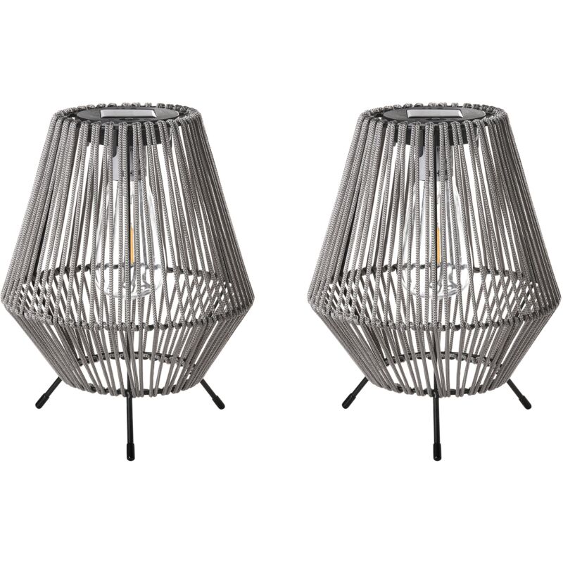 Image of Set of 2 LED Lanterns Grey&hellip;