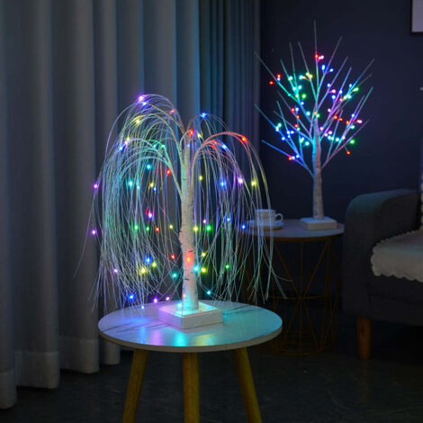 Set of 2 LED Twig Birch Christmas Tree And Willow Tree Lamps