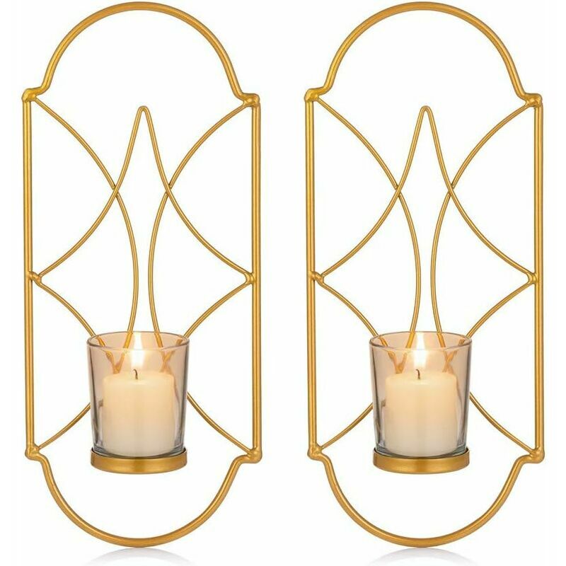 Set Of 2 Metal Candle Holders Tealight Candle Holder Wall Mounted Wall Mounted Candle Holder, Candle Holder For Wall Bedroom Bathroom Living Room