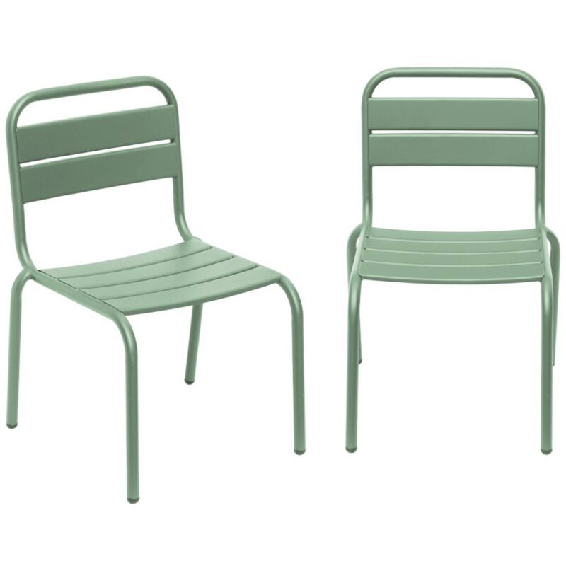 Sweeek Pair Of Metal Chairs For Children, Kristoff, Light Green, 38x40x57 Cm
