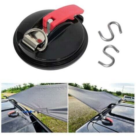 Set of 2 multi-functional car suction cups, max 22 kg, for awnings and vehicle covers