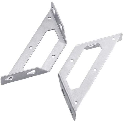 Set of 2 multi-purpose stainless steel trapezoidal corner brackets for wooden chairs, bookshelves, shelves, window furniture
