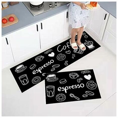 Set of 2 Non-Slip Kitchen Mats, Dustproof Kitchen Rugs, 40 x 60 + 40 x 120 cm