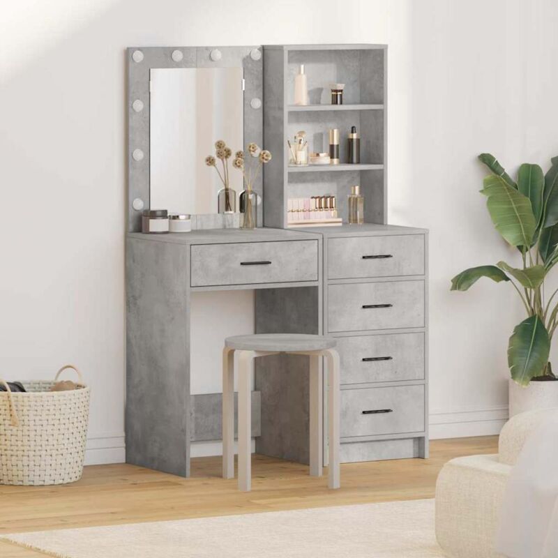 Dressing Table 2 Pcs Grey 50 X 41 X 135 Cm Engineered Wood Vidaxl
