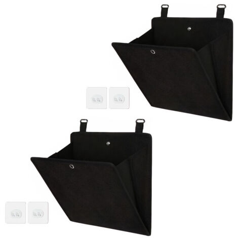 Set of 2 over-the-door shoe storage bags, hanging storage bag, multifunctional for shoes, hats, accessories, Oxford cloth, black (26.5 x 27.5 cm)