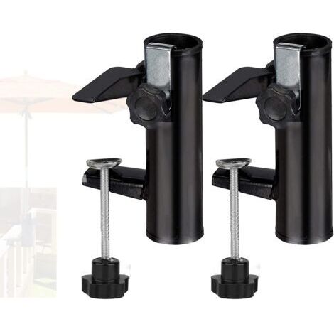 Set of 2 parasol clips, patio parasol holder, high-quality parasol holder, fixed clip for beach, yard, balcony, chair with clamp