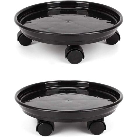 Round Flower Pot Mover Indoor Rolling Planter Dolly on Wheels（1 Pack） 13 Black Plant Caddy,1 Pack of Plant Pallet Caddy with Wheels 