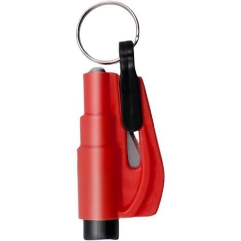 Set of 2 - Red seatbelt cutter window breaker, safety rescue tool, keychain window breaker