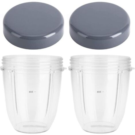 Set of 2 replacement cups for Nutribullet blender with lid, compatible with the Nutribullet 900W blender