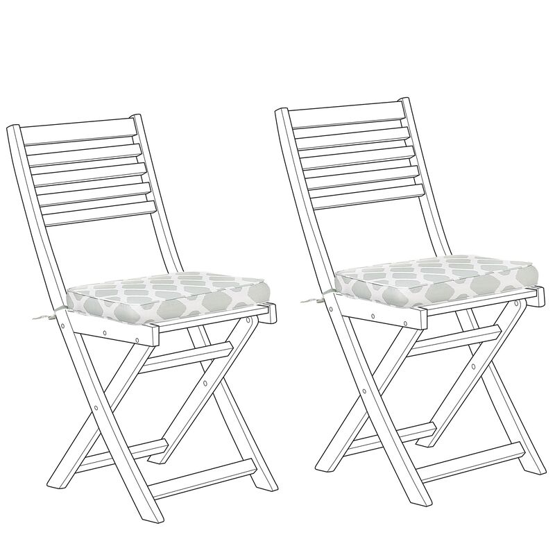 Beliani - Set of 2 Chair Seat Cushion Pads Indoor Outdoor Mint Green Geometric Fiji