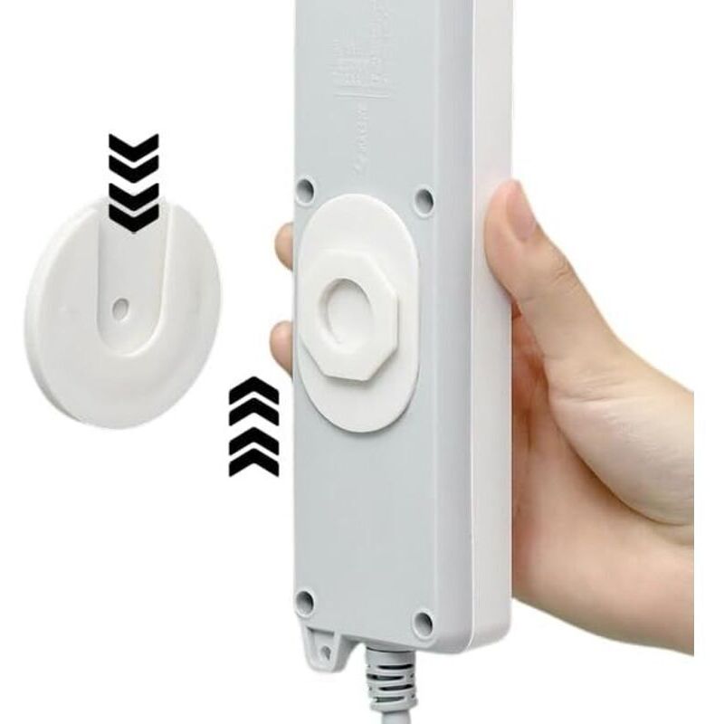 Set of 2 self-adhesive power strip holders - Drill-free wall mounting - For power outlets, routers, kitchens