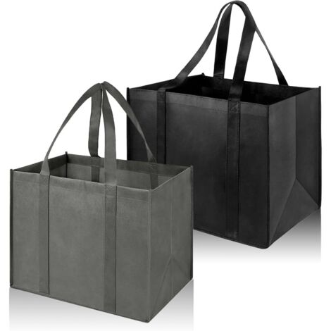 Set of 2 Shopping Bags, Reusable Shopping Bags and Totes with Handle, Foldable Trolley Bag 41x33x26cm for Shopping, Picnics, Travel, and the Beach